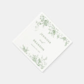 Sage Green Toile Classic Wedding Napkins Servet (Hoek)