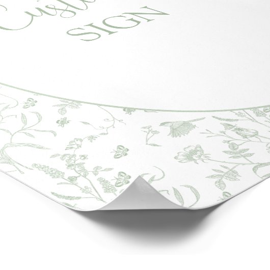 Sage Green Toile Custom sign Poster (Hoek)