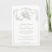 Sage Green Toile de Jouy Paris Wedding Invitation (Voorkant)