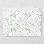 Sage Green Toile Floral bruiloft repetitie diner Kaart (Achterkant)