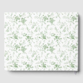 Sage Green Toile Floral Classic Wedding Gastenboek (Achterkant)