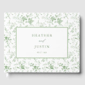 Sage Green Toile Floral Classic Wedding Gastenboek (Voorkant)