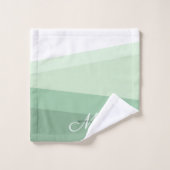 Sage Green Tones Geometric Pattern Bad Handdoek (Wasdoekje)