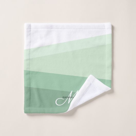 Sage Green Tones Geometric Pattern Bad Handdoek (Wasdoekje)