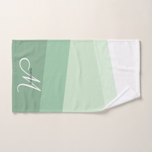 Sage Green Tones Geometric Pattern Bad Handdoek (Handdoek)
