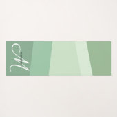 Sage Green Tones Geometric Pattern Yogamat (Achterkant (horizontaal))