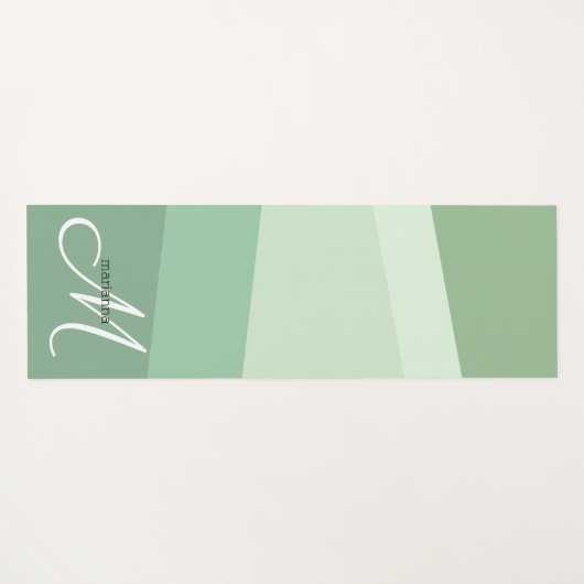 Sage Green Tones Geometric Pattern Yogamat (Achterkant (horizontaal))