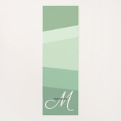 Sage Green Tones Geometric Pattern Yogamat (Achterkant)