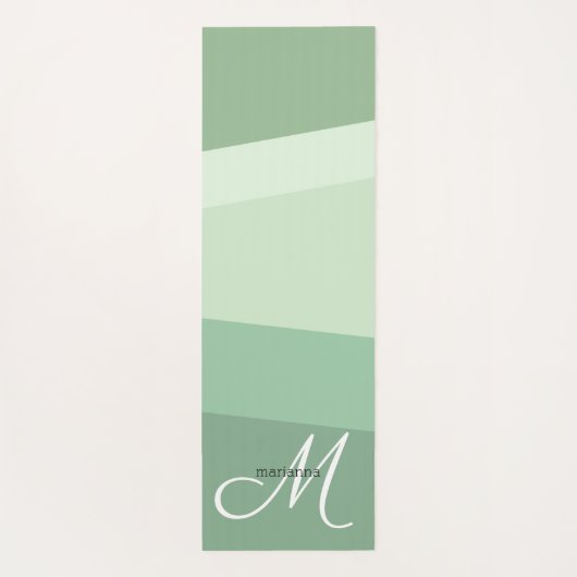 Sage Green Tones Geometric Pattern Yogamat (Achterkant)