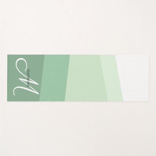 Sage Green Tones Geometric Pattern Yogamat (Voorkant (horizontaal))