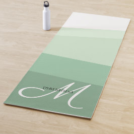 Sage Green Tones Geometric Pattern Yogamat
