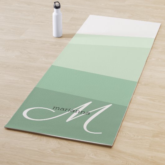 Sage Green Tones Geometric Pattern Yogamat (In situ)