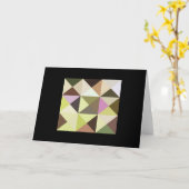 Sage Green Tones Quilt Square Geometric Note Kaart (Gele Bloem)