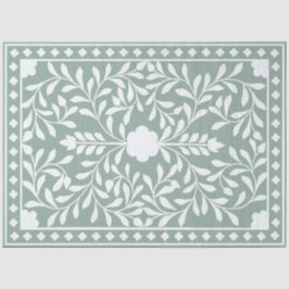 Sage Green Traditional Bone Inlay Decoupage Paper Tissuepapier
