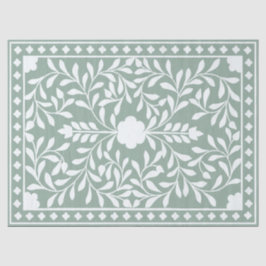Sage Green Traditional Bone Inlay Decoupage Paper Tissuepapier