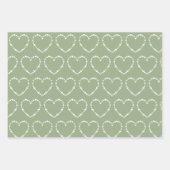 Sage Green Trendy minimalist Simple Heart Elegant Inpakpapier Vel (Voorkant 2)