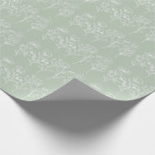 Sage Green Trendy Simple Floral Rustic Bohemian Cadeaupapier (Hoek)