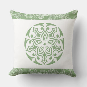 Sage Green TRIBAL CIRCLE Retro Sierkussen