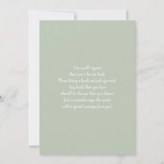 Sage Green Tropical Baby shower Invitation Kaart (Achterkant)