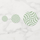 Sage Green Trouwcollectie Geruit Confetti (Voorkanten)