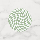 Sage Green Trouwcollectie Geruit Confetti (Kleine voorkant)