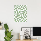 Sage Green Trouwcollectie Geruit Poster (Thuiskantoor)