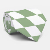 Sage Green Trouwcollectie Geruit Stropdas (Opgerold)