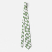 Sage Green Trouwcollectie Geruit Stropdas (Achterkant)