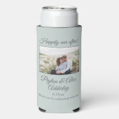 Sage Green trouwfoto nog lang en gelukkig Seltzer Blikjeskoeler (Seltzer Achterkant)