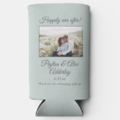 Sage Green trouwfoto nog lang en gelukkig Seltzer Blikjeskoeler (Voorkant)