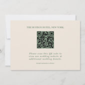 Sage Green Trouwfoto QR Code Elegant Save The Date (Achterkant)