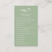 Sage Green trouwfoto's leggen de liefde QR-code va Informatiekaartje (Achterkant)