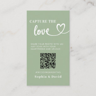 Sage Green trouwfoto's leggen de liefde QR-code va Informatiekaartje