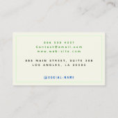 (Sage Green, Turquoise, Ivoor) Elegant Border Contactkaartje (Achterkant)