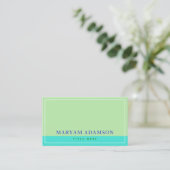 (Sage Green, Turquoise, Ivoor) Elegant Border Contactkaartje (Staand voorkant)