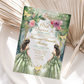 Sage Green Twin Royal Princess Forest Quinceañera Kaart
