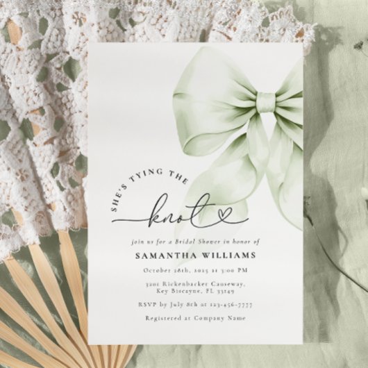 Sage Green Tying the Knot Vrijgezellenfeest Kaart