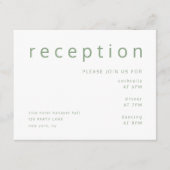 Sage Green Typografie Elegant Wedding Reception Informatiekaartje (Voorkant)