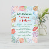 Sage Green Underwater Seashell Foto Verjaardag Kaart (Staand voorkant)