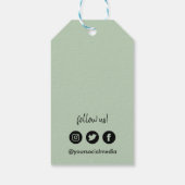Sage Green Uw Logo Social Media Prijs Cadeaulabel (Achterkant)