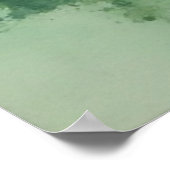 Sage Green Veil Moss Abstract - Biologisch Modern Poster (Hoek)