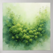 Sage Green Veil Moss Abstract - Biologisch Modern Poster (Voorkant)