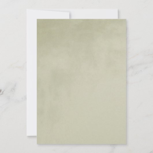 Sage Green Velvet Laurel Wreath Minimalist Wedding Kaart (Achterkant)