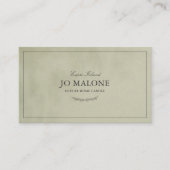 Sage Green Velvet Textuur Elegant Bedrijf Visitekaartje (Voorkant)