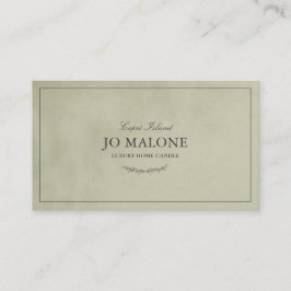 Sage Green Velvet Textuur Elegant Bedrijf Visitekaartje