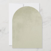 Sage Green Velvet Textuur Minimalistische Boog Wed Kaart (Achterkant)