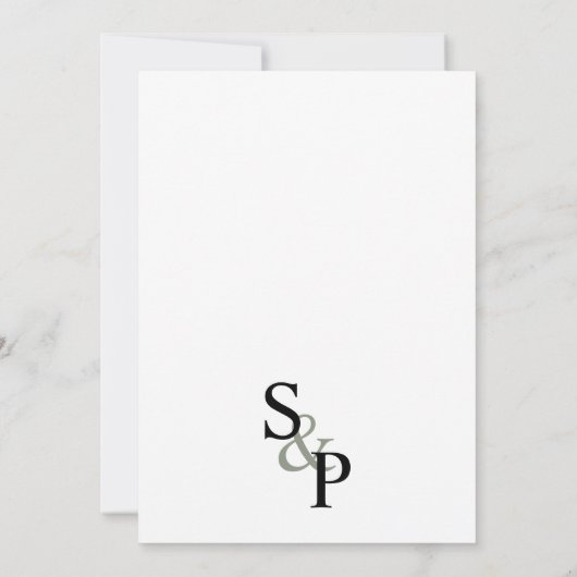  Sage Green Venue Illustratie Trouwen Kaart (Achterkant)