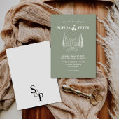  Sage Green Venue Illustratie Trouwen Kaart