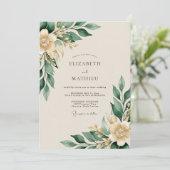 Sage Green Verdant Nature Wedding Kaart (Staand voorkant)