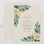 Sage Green Verdant Nature Wedding Kaart (Voorkant / Achterkant)